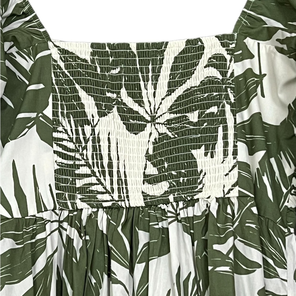 Abercrombie & Fitch Green Leaf Print Midi Dress - Picture 10 of 13